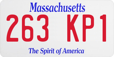 MA license plate 263KP1
