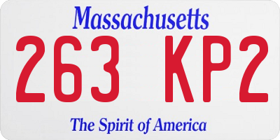 MA license plate 263KP2