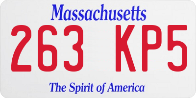 MA license plate 263KP5