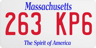 MA license plate 263KP6