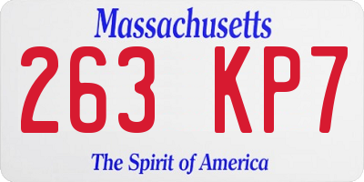 MA license plate 263KP7