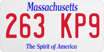MA license plate 263KP9