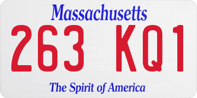 MA license plate 263KQ1