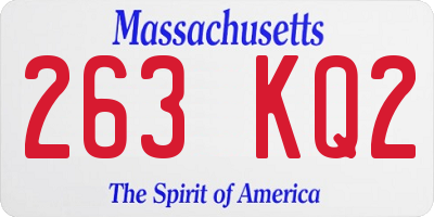 MA license plate 263KQ2