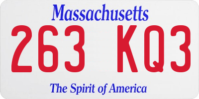 MA license plate 263KQ3