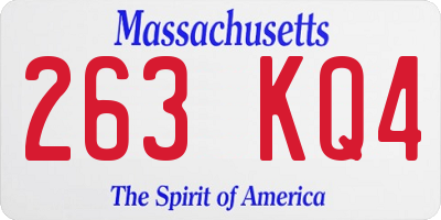 MA license plate 263KQ4