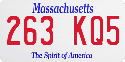 MA license plate 263KQ5