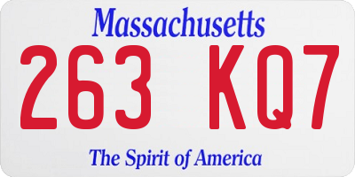 MA license plate 263KQ7
