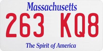 MA license plate 263KQ8