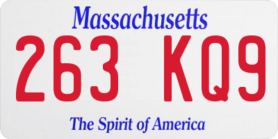 MA license plate 263KQ9