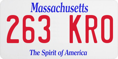 MA license plate 263KR0