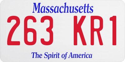 MA license plate 263KR1