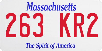 MA license plate 263KR2
