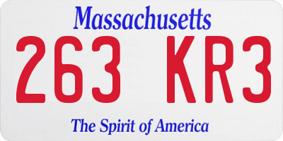 MA license plate 263KR3