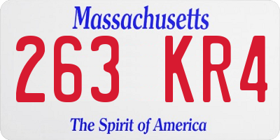 MA license plate 263KR4