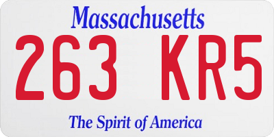 MA license plate 263KR5