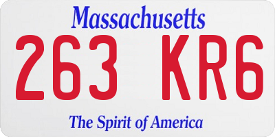 MA license plate 263KR6