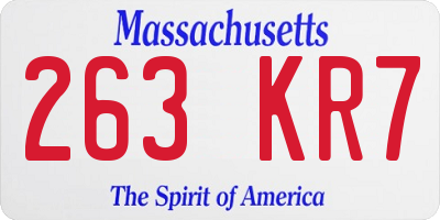 MA license plate 263KR7