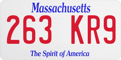MA license plate 263KR9