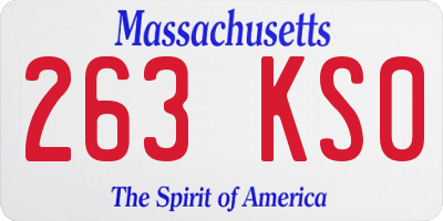 MA license plate 263KS0