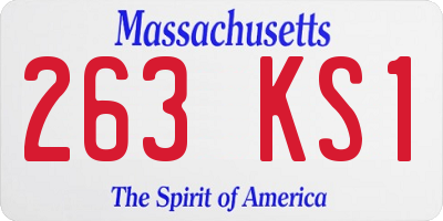 MA license plate 263KS1