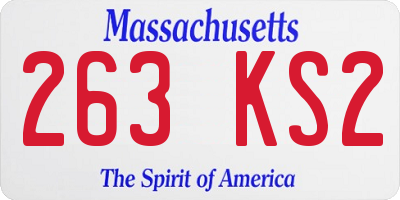 MA license plate 263KS2