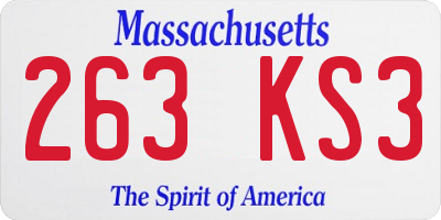 MA license plate 263KS3