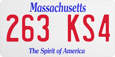 MA license plate 263KS4