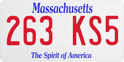 MA license plate 263KS5
