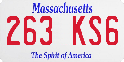 MA license plate 263KS6