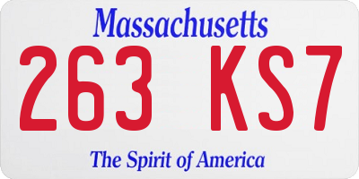 MA license plate 263KS7