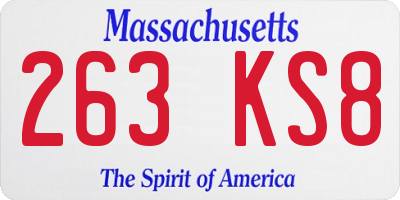 MA license plate 263KS8