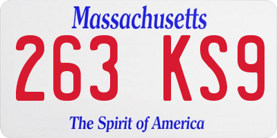 MA license plate 263KS9