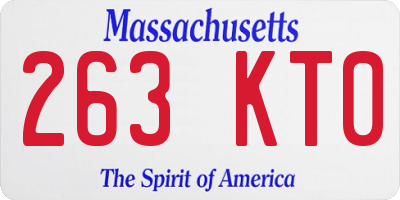MA license plate 263KT0