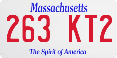 MA license plate 263KT2