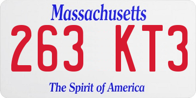 MA license plate 263KT3