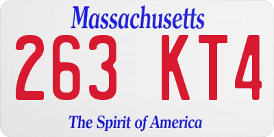 MA license plate 263KT4