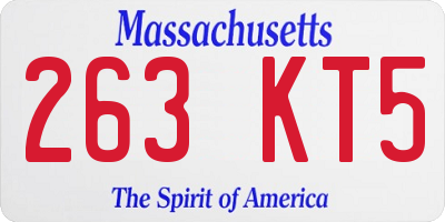 MA license plate 263KT5