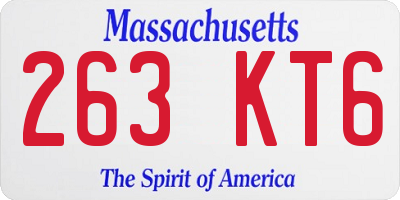 MA license plate 263KT6