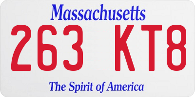 MA license plate 263KT8