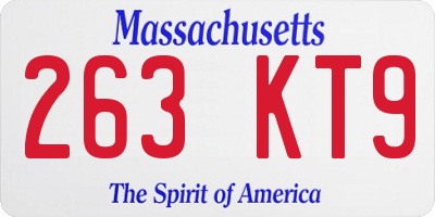 MA license plate 263KT9