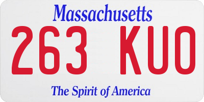 MA license plate 263KU0