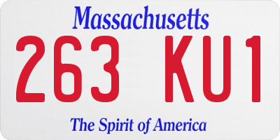 MA license plate 263KU1