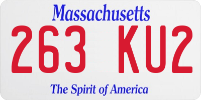 MA license plate 263KU2