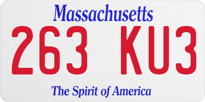 MA license plate 263KU3