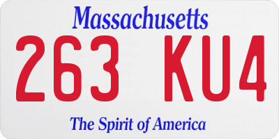 MA license plate 263KU4