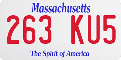 MA license plate 263KU5