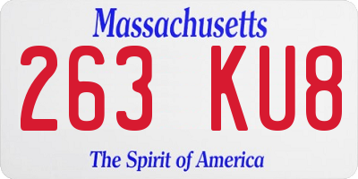 MA license plate 263KU8