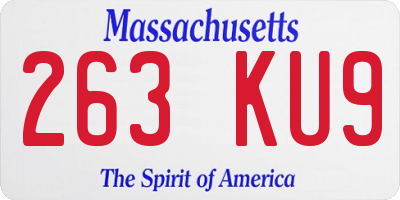 MA license plate 263KU9