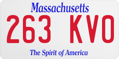 MA license plate 263KV0
